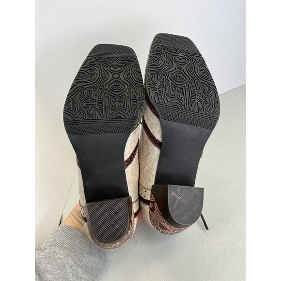 SOFFIA LEATHER FLORAL EMBOSSED ADELE LOW HEEL OXFORD SHOES Womens Size 5.5 EU 36 - Picture 14 of 14